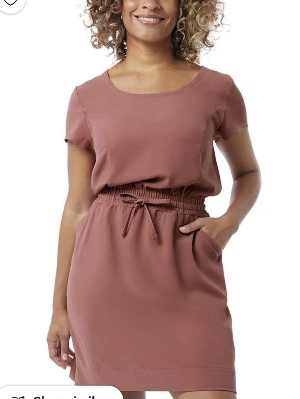 32 Degrees Soft Twill Drawstring Dress. Color:Deco Rose. Size Large. New.
